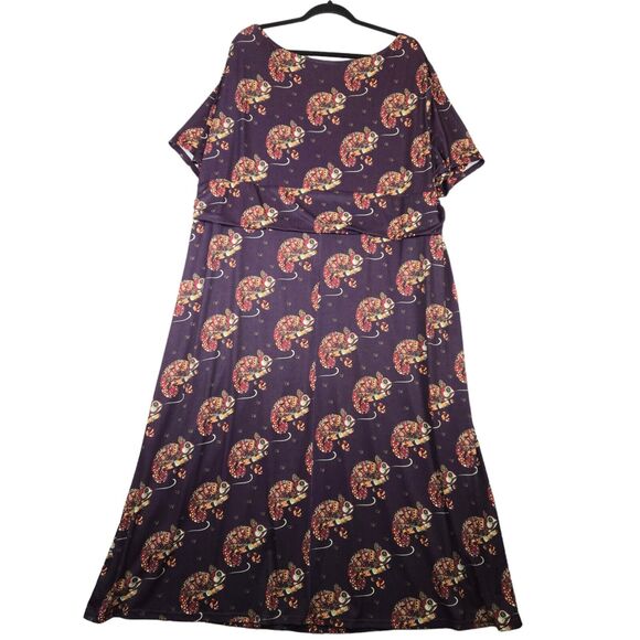 Lady Voluptuous London Womens 30 32 Dress Mandala Chameleon Novelty Print Midi - Picture 6 of 12